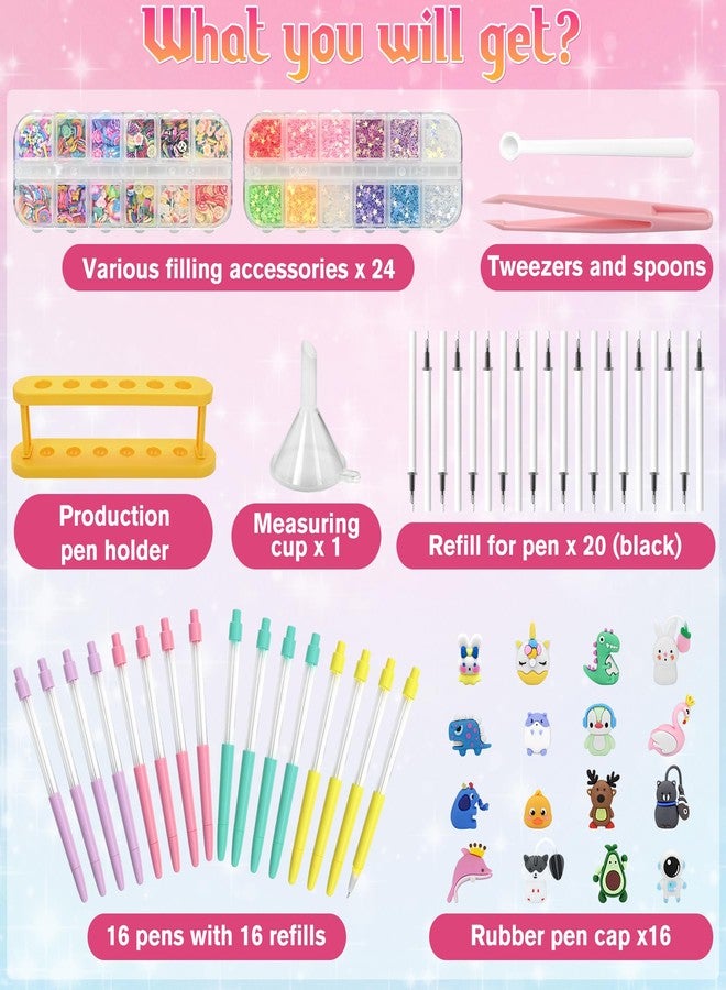 FEMBW Pen Making Kit - DIY Pen Creator Studio with 75+ Craft Pieces, Aesthetic School Supplies for Girls Ages 6-12, Fun Gift & Students Stationery, College Essentials, Birthday & Holiday Idea - Image 3